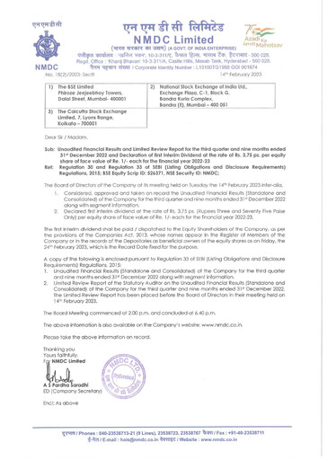 Thumbnail National Mineral Development Corporation Quarterly Report 2022-q3