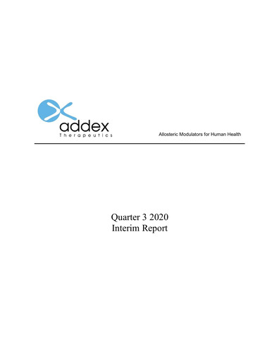 Thumbnail Addex Therapeutics Quarterly Report 2020-q3