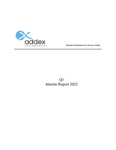Thumbnail Addex Therapeutics Quarterly Report 2022-q1