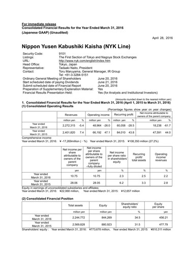 Thumbnail Nippon Yūsen
 Financial Statement 2016