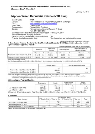 Thumbnail Nippon Yūsen
 Quarterly Report 2016-q3
