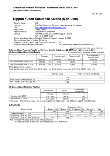 Thumbnail Nippon Yūsen
 Quarterly Report 2017-q1