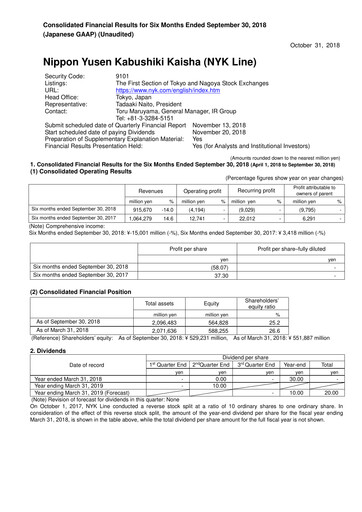 Thumbnail Nippon Yūsen
 Quarterly Report 2018-q2