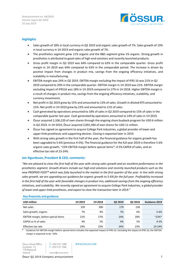 Thumbnail Embla Medical Financial Statement 2019-h1