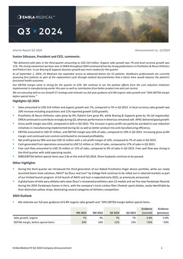 Thumbnail Embla Medical Quarterly Report 2024-q3