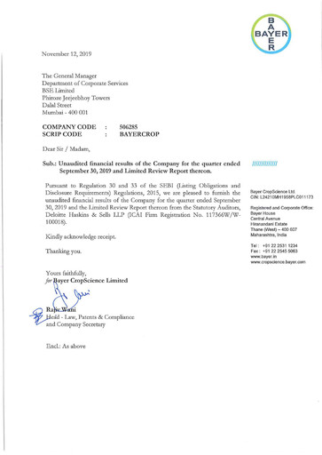 Miniature Bayer Crop Science Rapport trimestriel 2019-q2