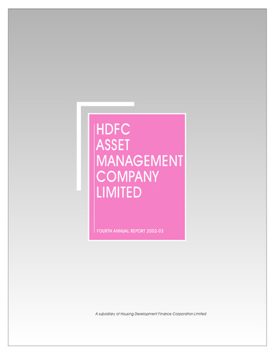 Vorschaubild HDFC Asset Management Company Limited Jahresbericht 2002-2003