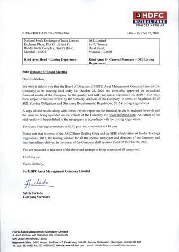 Thumbnail HDFC Asset Management Company Limited Quarterly Report 2020-q2