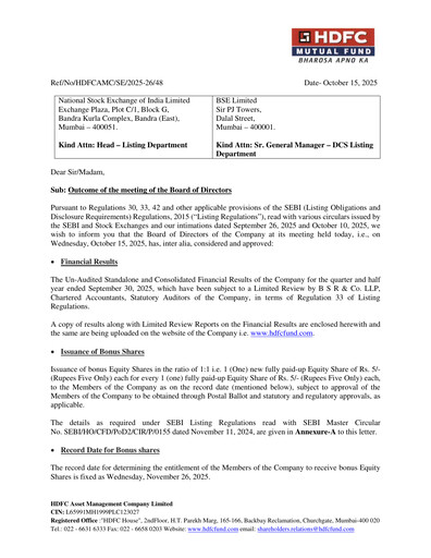 Thumbnail HDFC Asset Management Company Limited Quarterly Report 2025-q2