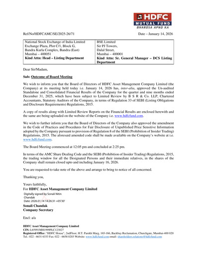 Thumbnail HDFC Asset Management Company Limited Quarterly Report 2025-q3