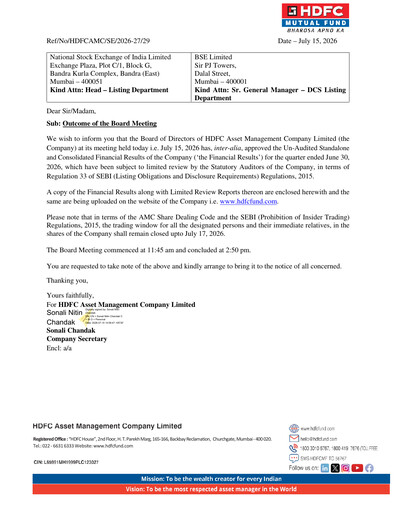 Thumbnail HDFC Asset Management Company Limited Quarterly Report 2026-q1