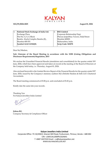 Thumbnail Kalyan Jewellers India Quarterly Report 2024-q1