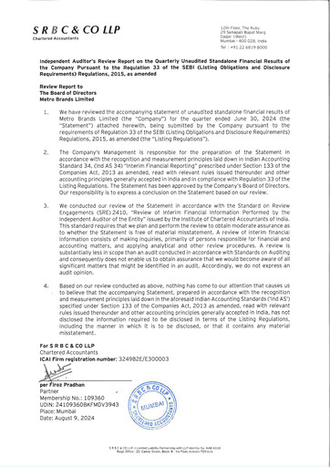 Thumbnail Metro Brands Quarterly Report 2024-q1
