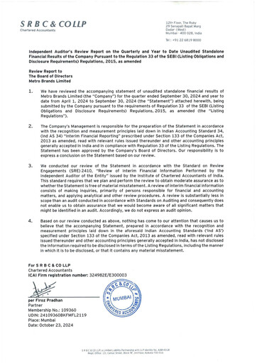 Thumbnail Metro Brands Quarterly Report 2024-q2