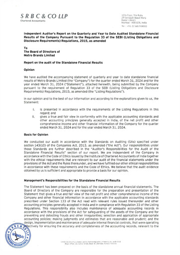 Thumbnail Metro Brands Quarterly Report 2024-q4