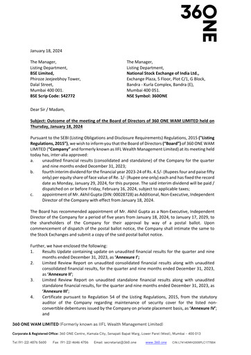 Thumbnail 360 One Wam Quarterly Report 2023-q3