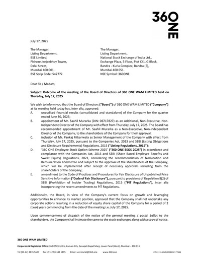 Thumbnail 360 One Wam Quarterly Report 2025-q1