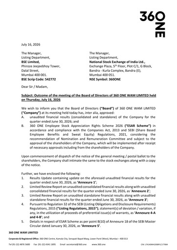 Thumbnail 360 One Wam Quarterly Report 2026-q1