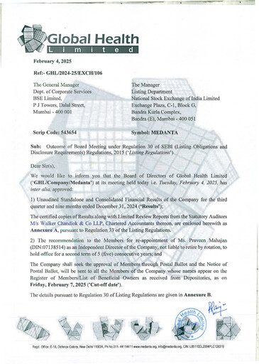 Vorschaubild Global Health Limited (Medanta) Quartalsbericht 2024-q3