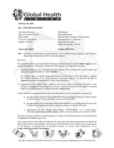 Vorschaubild Global Health Limited (Medanta) Quartalsbericht 2025-q3