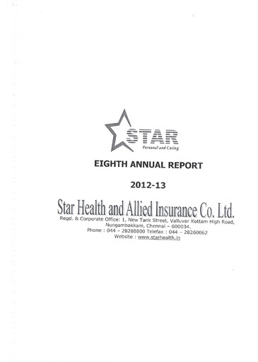 Miniature Star Health and Allied Insurance Company Rapport annuel 2012-2013