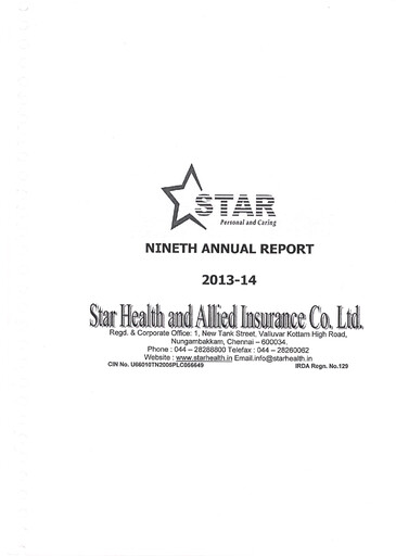Miniature Star Health and Allied Insurance Company Rapport annuel 2013-2014