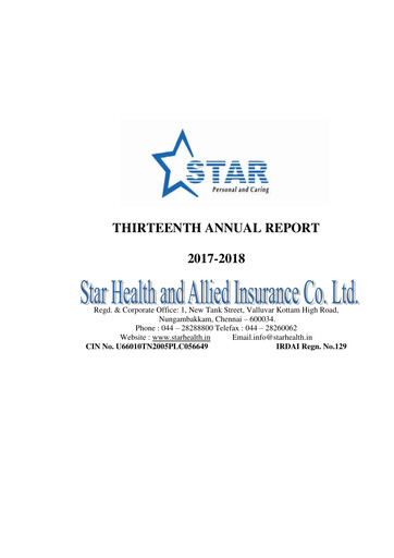 Miniature Star Health and Allied Insurance Company Rapport annuel 2017-2018