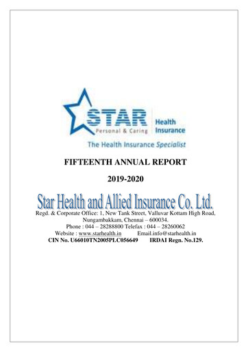 Miniature Star Health and Allied Insurance Company Rapport annuel 2019-2020