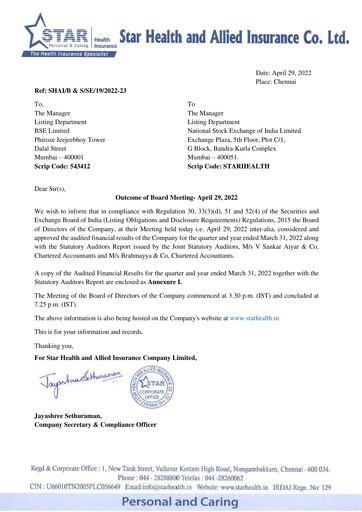 Thumbnail Star Health and Allied Insurance Company Quarterly Report 2022-q4