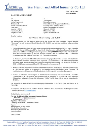 Thumbnail Star Health and Allied Insurance Company Quarterly Report 2026-q1