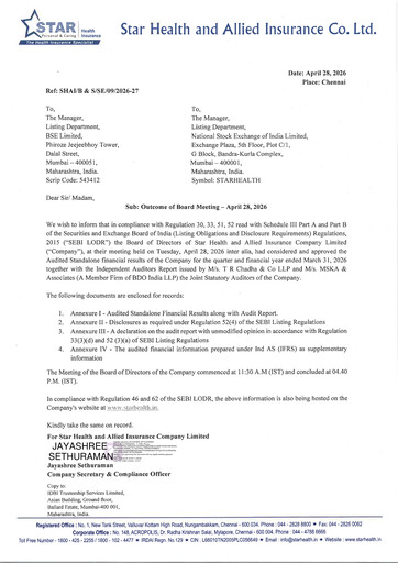 Thumbnail Star Health and Allied Insurance Company Quarterly Report 2026-q4