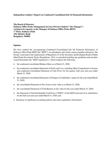 Thumbnail Embassy Office Parks REIT Financial Statement 2019-2020