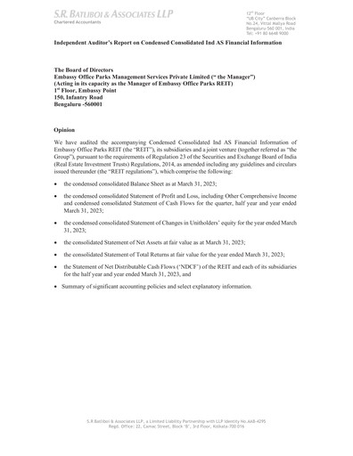 Thumbnail Embassy Office Parks REIT Financial Statement 2022-2023
