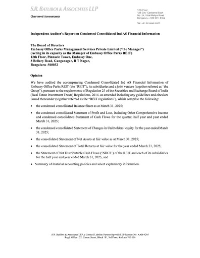 Thumbnail Embassy Office Parks REIT Financial Statement 2024-2025