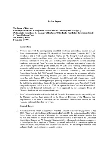 Thumbnail Embassy Office Parks REIT Quarterly Report 2019-q1