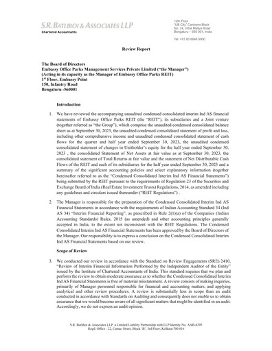 Thumbnail Embassy Office Parks REIT Quarterly Report 2023-q2
