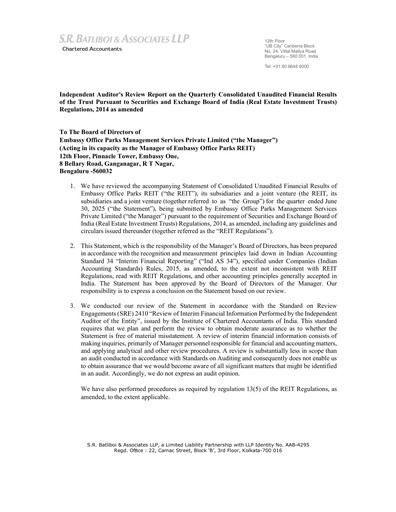 Thumbnail Embassy Office Parks REIT Quarterly Report 2025-q1