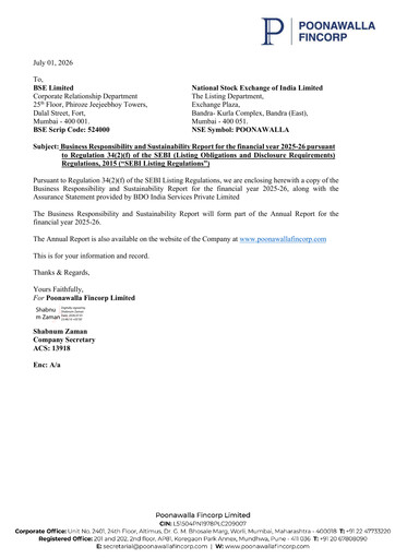 Thumbnail Poonawalla Fincorp ESG Report 2025-2026