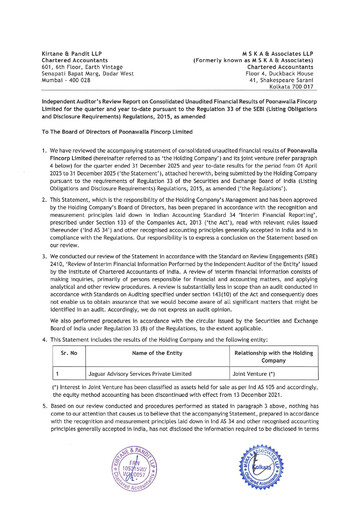 Thumbnail Poonawalla Fincorp Quarterly Report 2025-q3