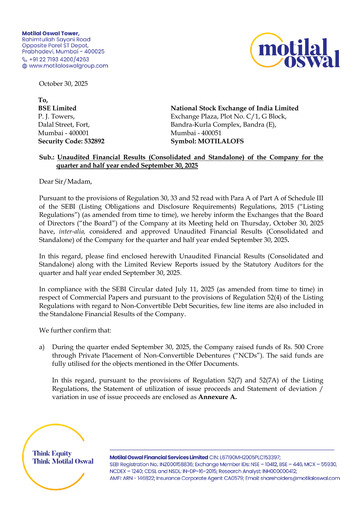Thumbnail Motilal Oswal Financial Services Half-year Report 2025-h1