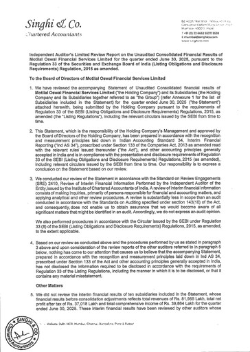 Thumbnail Motilal Oswal Financial Services Quarterly Report 2025-q1