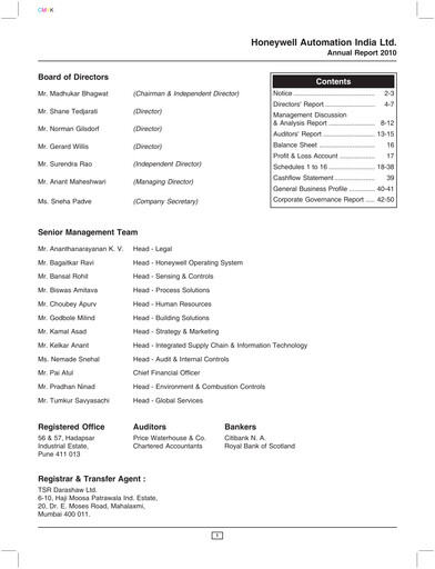 Thumbnail Honeywell Automation India Annual Report 2010