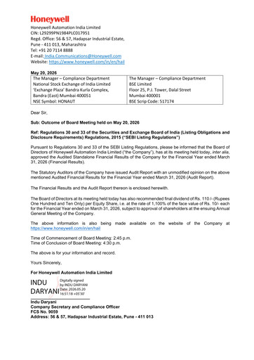 Thumbnail Honeywell Automation India Financial Statement 2025-2026