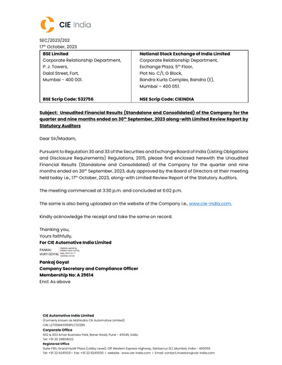 Thumbnail CIE Automotive India Quarterly Report 2023-q3
