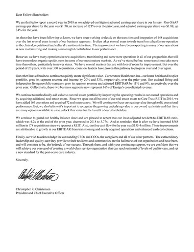 Thumbnail The Ensign Group Annual Report 2018