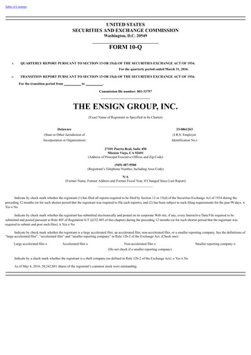 Thumbnail The Ensign Group Quarterly Report 2016-q1