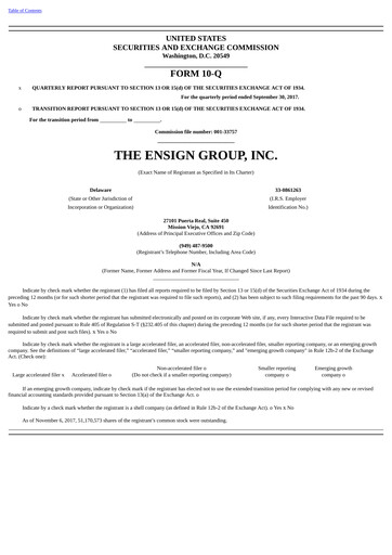 Thumbnail The Ensign Group Quarterly Report 2017-q3