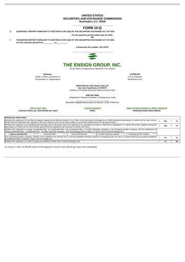 Thumbnail The Ensign Group Quarterly Report 2022-q2