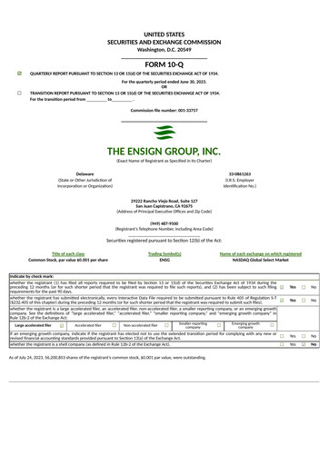 Thumbnail The Ensign Group Quarterly Report 2023-q2