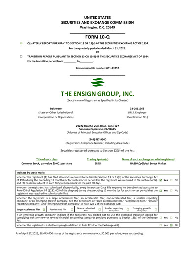Thumbnail The Ensign Group Quarterly Report 2026-q1